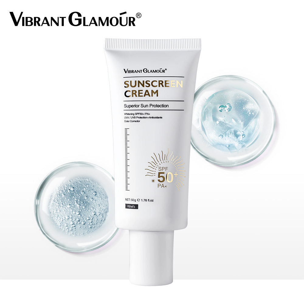 【BPOM 】VIBRANT GLAMOUR SPF50+ Sunscreen Cream Sunblock for Face and Body SPF50+ UVA/UVB Skin Whitening 50g