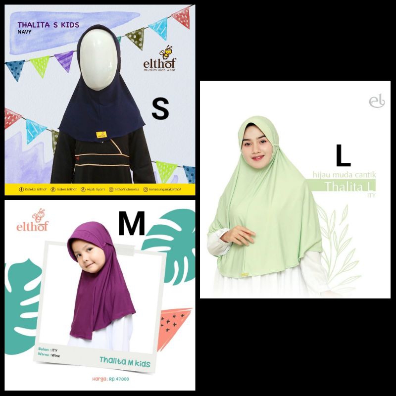 JILBAB INSTAN ELTHOF THALITA ANAK & DEWASA