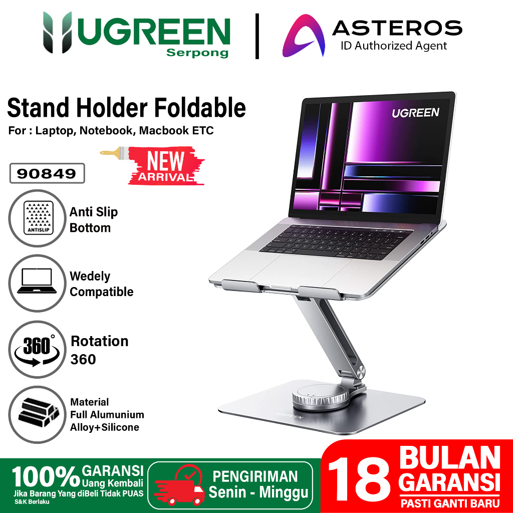 UGREEN Premium Holder Laptop MacBook Notebook Foldable Aluminum Stand Max 17.3 Inch