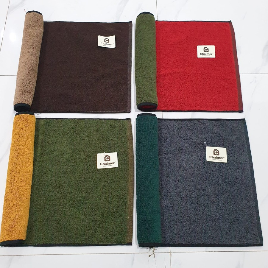 KESET KAKI HANDUK UKURAN 40 x 60 CM CHALMER 2 SISI WARNA WARNI MURAH