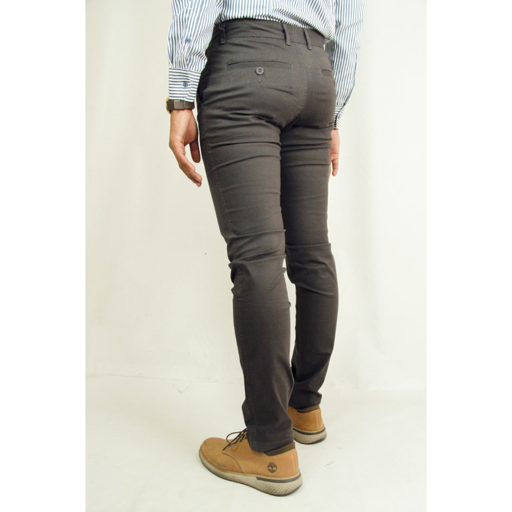 Celana Chino Abu Abu Tua Slimfit Bahan Stretch 06 Original Premium Cotton | Celana Chino Pria | Bahan Melar 100% Original Brand Matahari