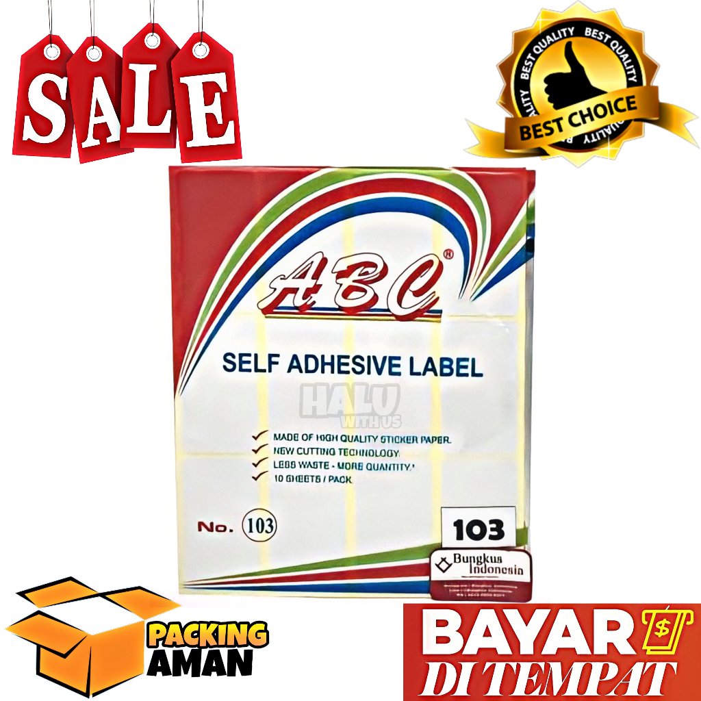 

(BISA COD) PROMO 10 Pcs Sticker Label No 103 ABC (Self Adhesive Label) Label Undangan