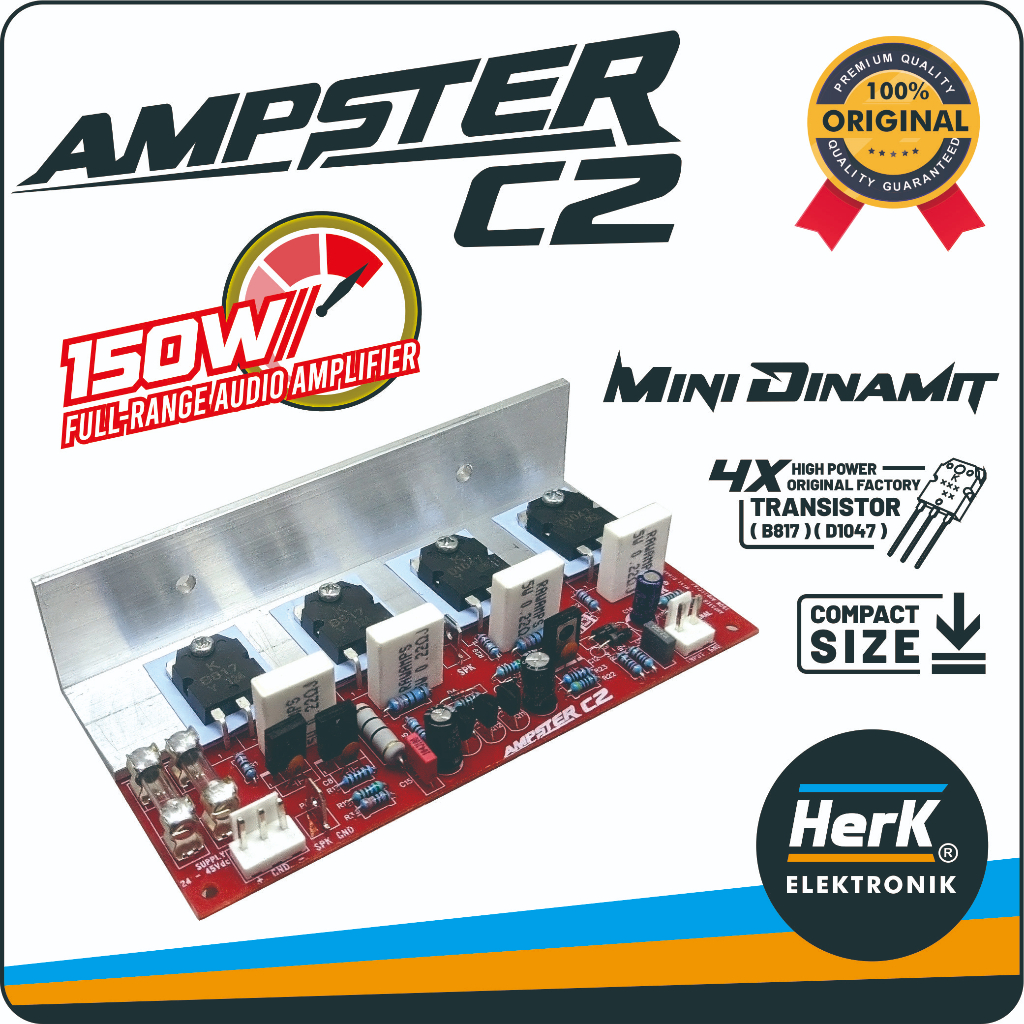 KIT POWER AMPLIFIER MONO AMPSTER C2 150W 24–45V DC RAWAMPS
