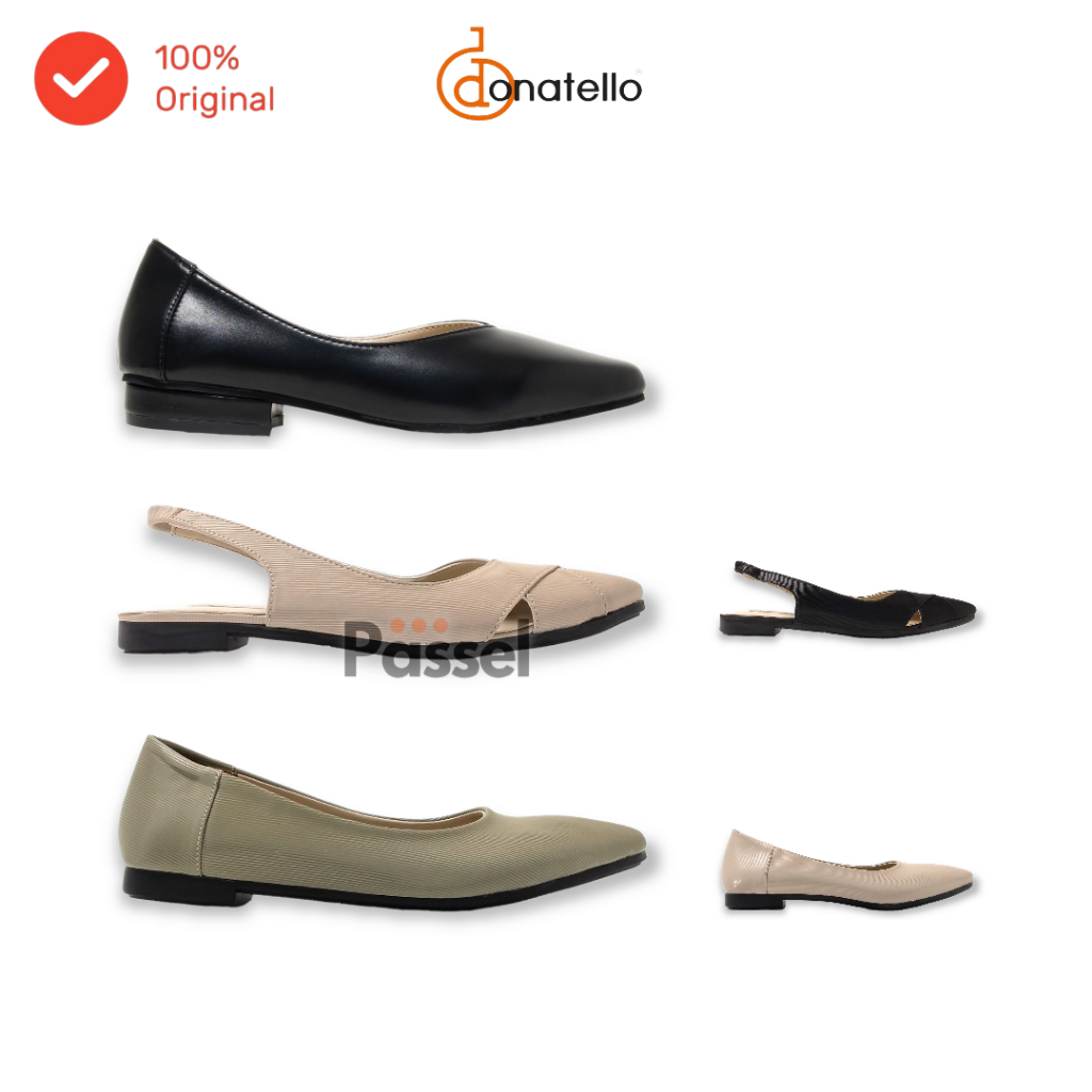 Donatello Sz. 36-41 Pointed Toe Flat / Sepatu Sandal Wanita Slip On Flat Shoes | WN20101 /  WN20201 / WN20203