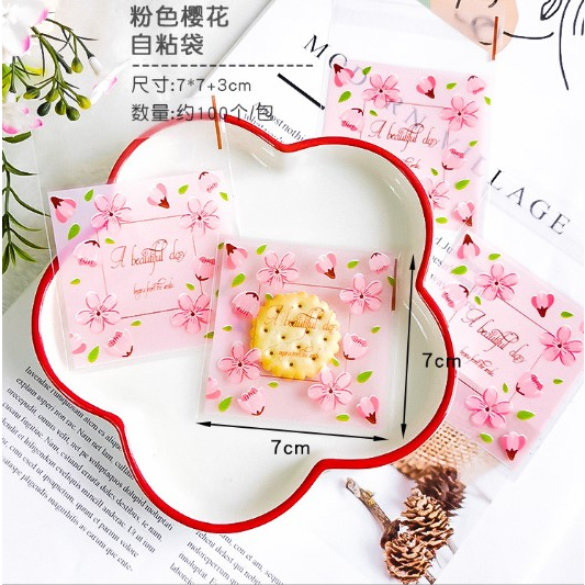 

Plastik Fancy Cookies - Kue - Permen - PINK SAKURA 7X7