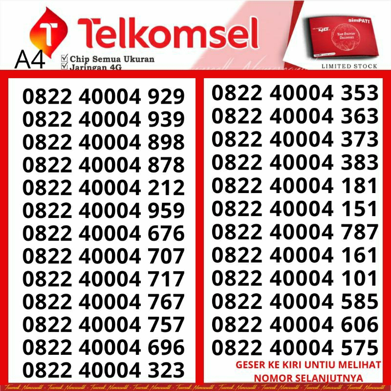 Nomor Cantik Telkomsel Prabayar