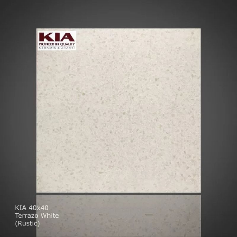 {ONGKIR DILUAR APLIKASI} Keramik Lantai Rustic Kasar 40x40 TERRAZO WHITE KIA