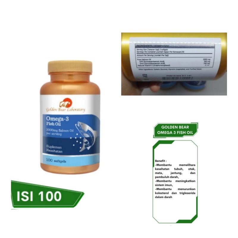 Golden Bear Laboratory  Salmon Omega3 100 Softgels Omega 3 Natural