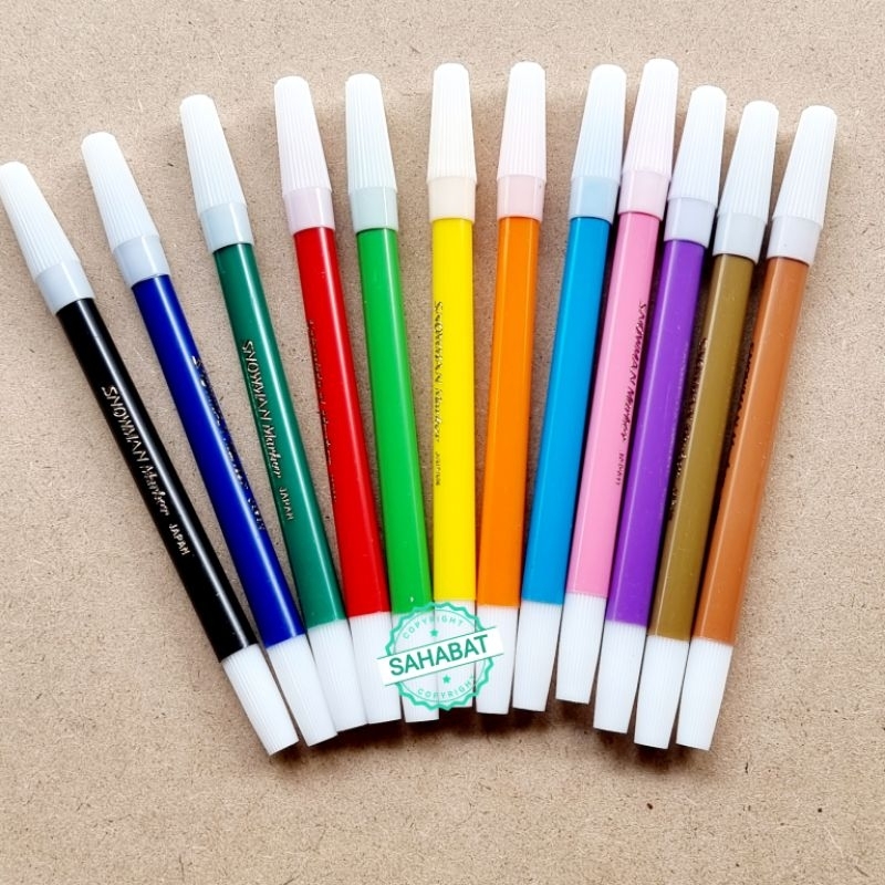 

SPIDOL 12 WARNA SNOWMAN DENGAN TINTA BAGUS