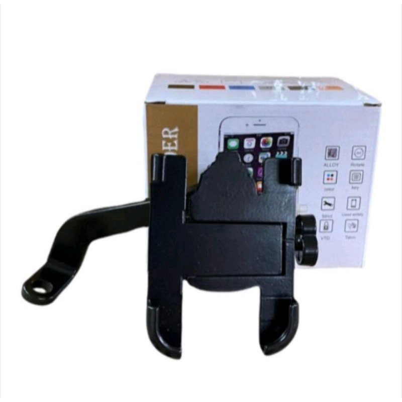 Phone Holder HP Motor Besi Full Alumunium Di Spion Universal waterproof