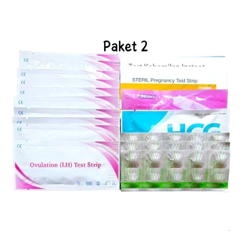 10pcs Ovulation LH Test Strip ~ 4pcs Test Hamil ~ 3 Strip Afolat