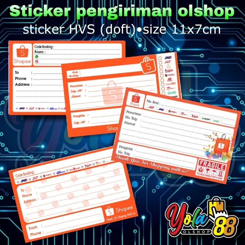 

50 Pcs STIKER PENGIRIMAN OLSHOP/STIKER LABEL PENGIRIMAN OLSHOP - MARKET PLACE