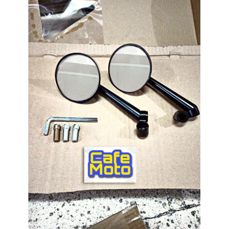 Spion bulat jokowi w175 Xsr Universal caferacer hitam sepasang kiri + kanan