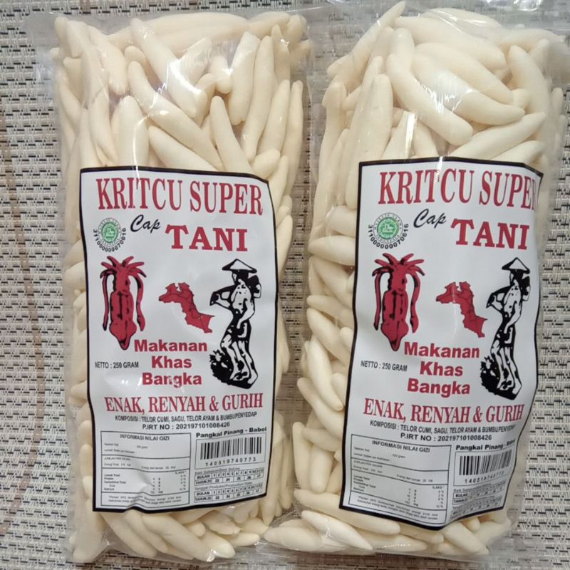 

Kritcu Telur Cumi Super Cap Tani 250gr Halal Asli Bangka/Stik Cumi