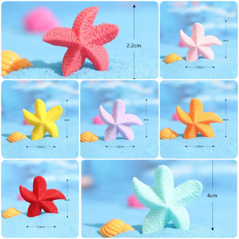 Topper Bintang Laut, Hiasan Kue Bintang laut, Miniatur Bintang Laut, Mainan Bintang Laut