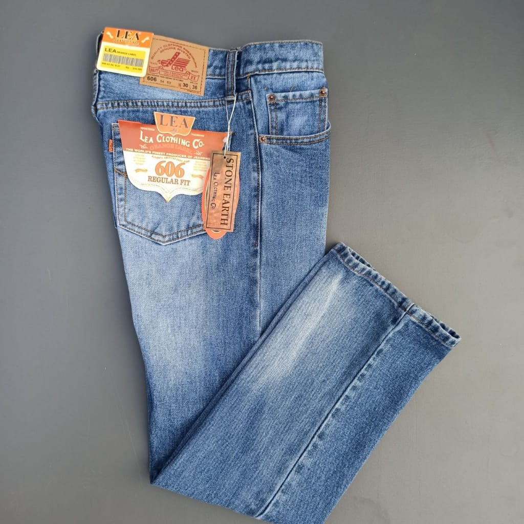 Celana Jeans Pria LEA 606 Original Denim Standart Reguler Panjang