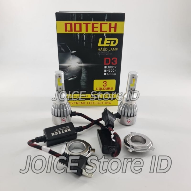 LAMPU MOBIL HEADLIGHT NANO LED DOTECH D3 3 WARNA 6000K - H4