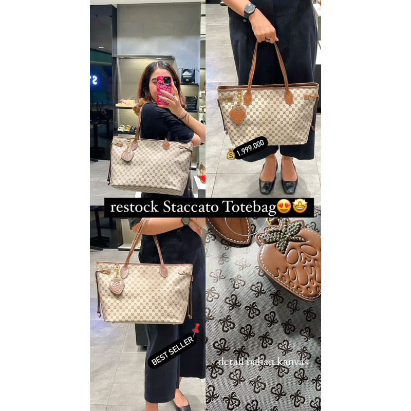 Staccato bag totebag mewah logo staccato handbag mirip herrmesss limited stock terbatas originalstor