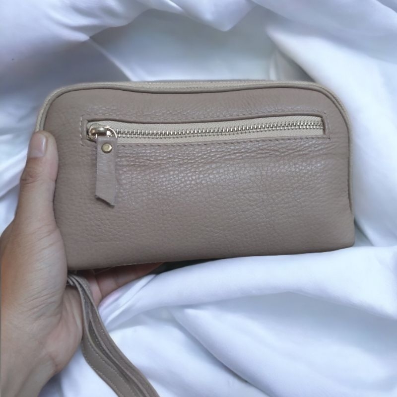 Dompet pastel nagita kulit asli garut model kerang