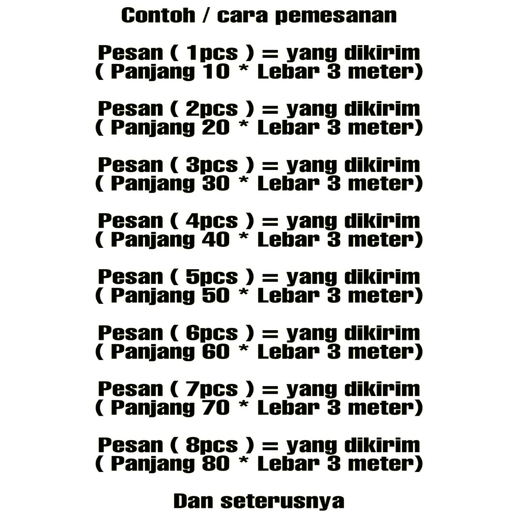 PARANET 90% ( GRADE A ) Panjang 10 meter * Lebar 3 meter