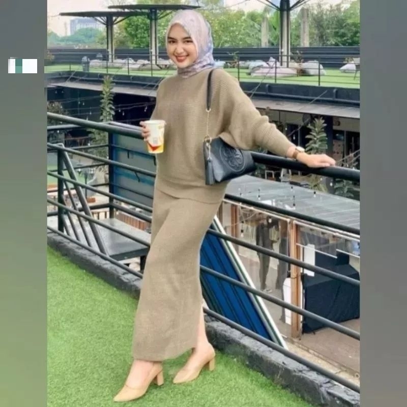 setelan rajut / setelan rok rajut wanita