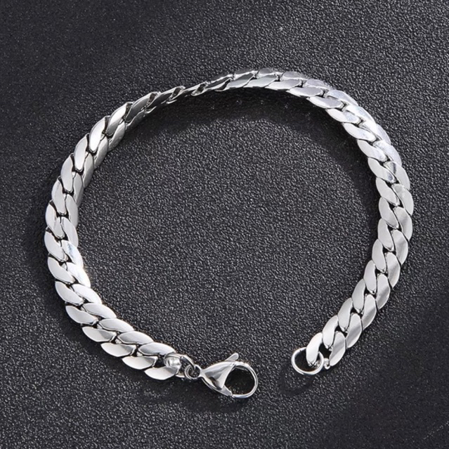 GELANG TITANIUM MODEL PUNK / GELANG RANTAI BAHAN TITANIUM ANTI KARAT DAN TIDAK PUDAR