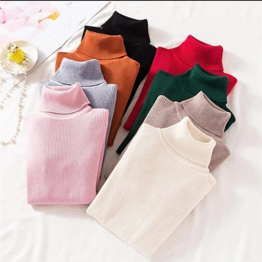 HOKI Inner Rajut Kaisa Hijab Baju Dalaman Turtleneck Knit Manset Atasan Wanita