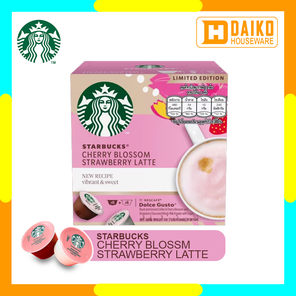 Starbucks Cherry Blossom Strawberry Latte By Nescafe Dolce Gusto Coffe