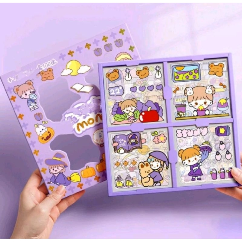 

Pretty Sticker Momo 1 pack isi 100 Lembar Pcs Stiker Box Momo Stiker Motif Kartun Korea Lucu Ant air
