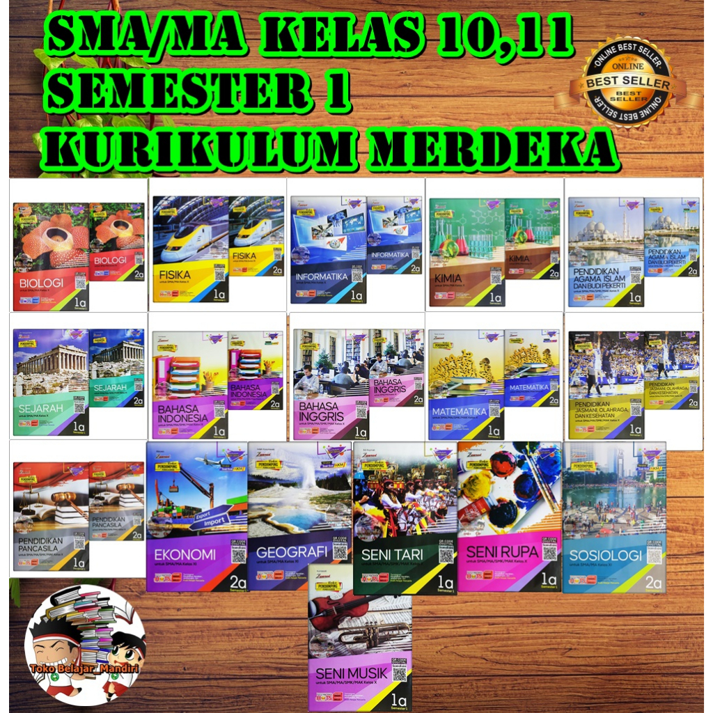 LKS SMA/MA Kelas 10,11 Semester 1 Kurikulum Merdeka Zamrud Bahasa Indonesia/Bahasa Inggris/Biologi/E