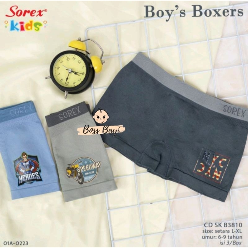 SOREX KIDS - Boy's Boxer B3810 | B3811 | TM706-1 ( Celana CD Boxer Anak Laki- Laki ) Satuan Per 1PC