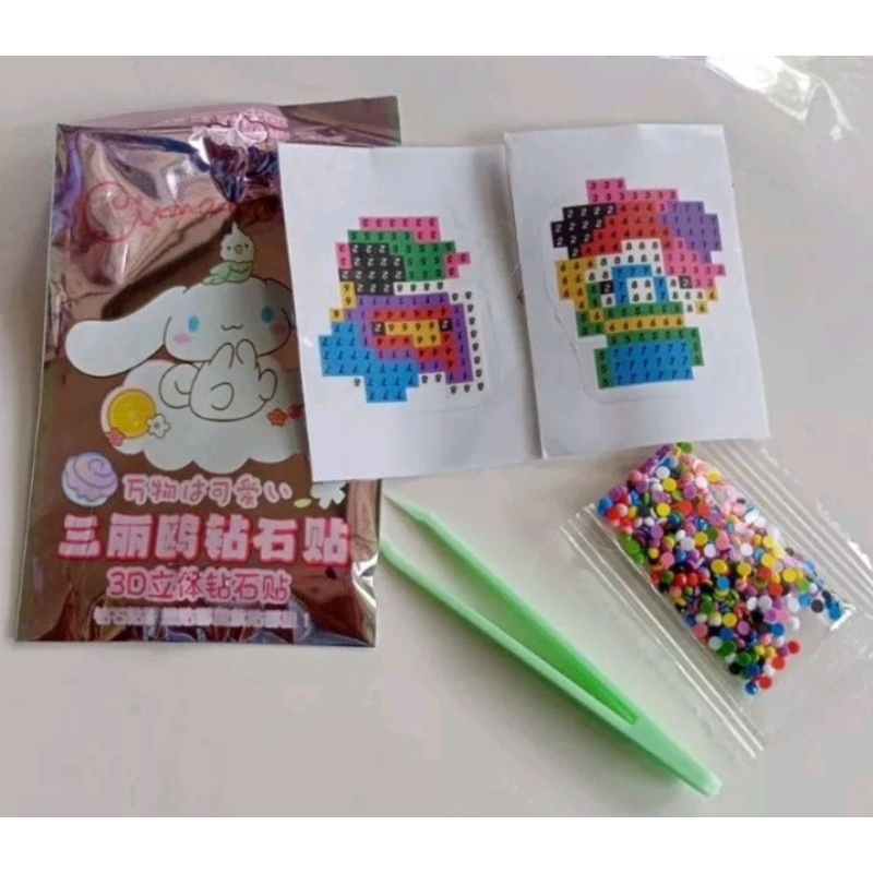 Mainan Edukasi Tempel Manik manik Capit viral Diamond Stiker