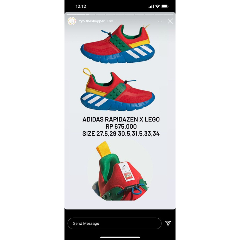 PRELOVED SEPATU ADIDAS SNAK RAPIDAZEN X LEGO