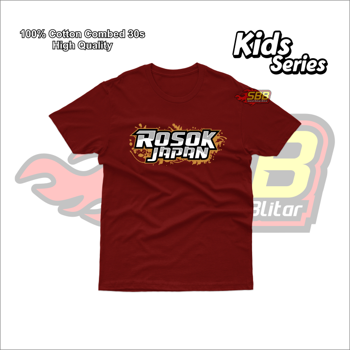 Baju Kaos Anak Rosok Japan Coklat Katun Combed DTF Soundbalapblitar