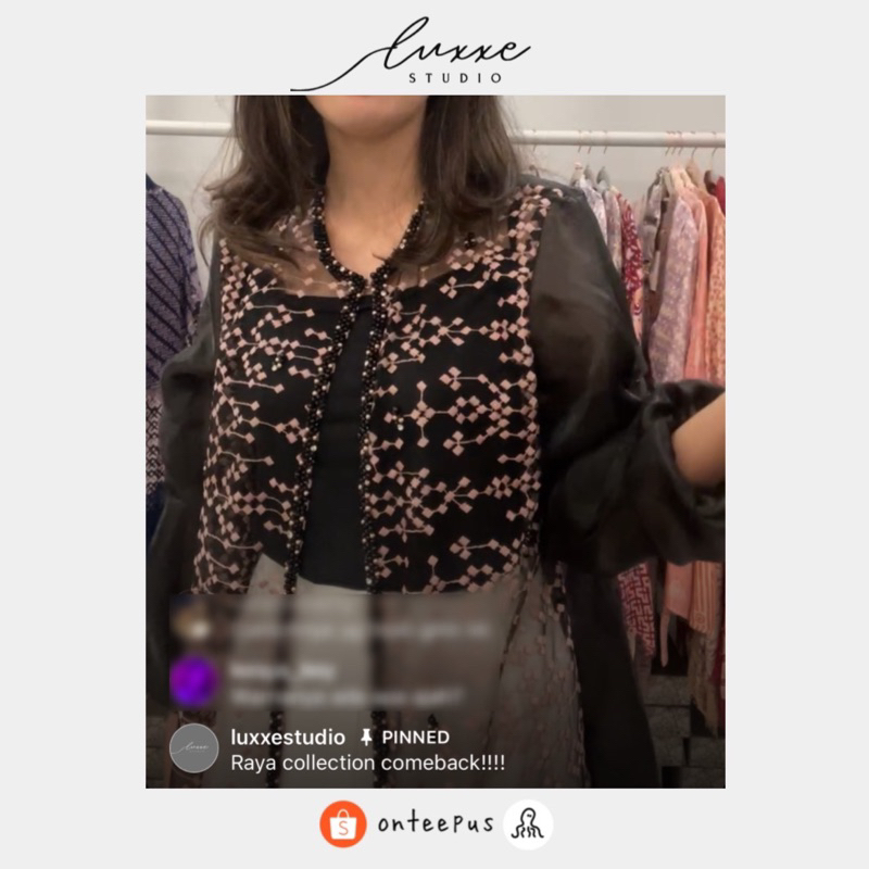 LUXXE STUDIO New Calla Collection Signature Black Pink / Outer Organza / Baju Kondangan