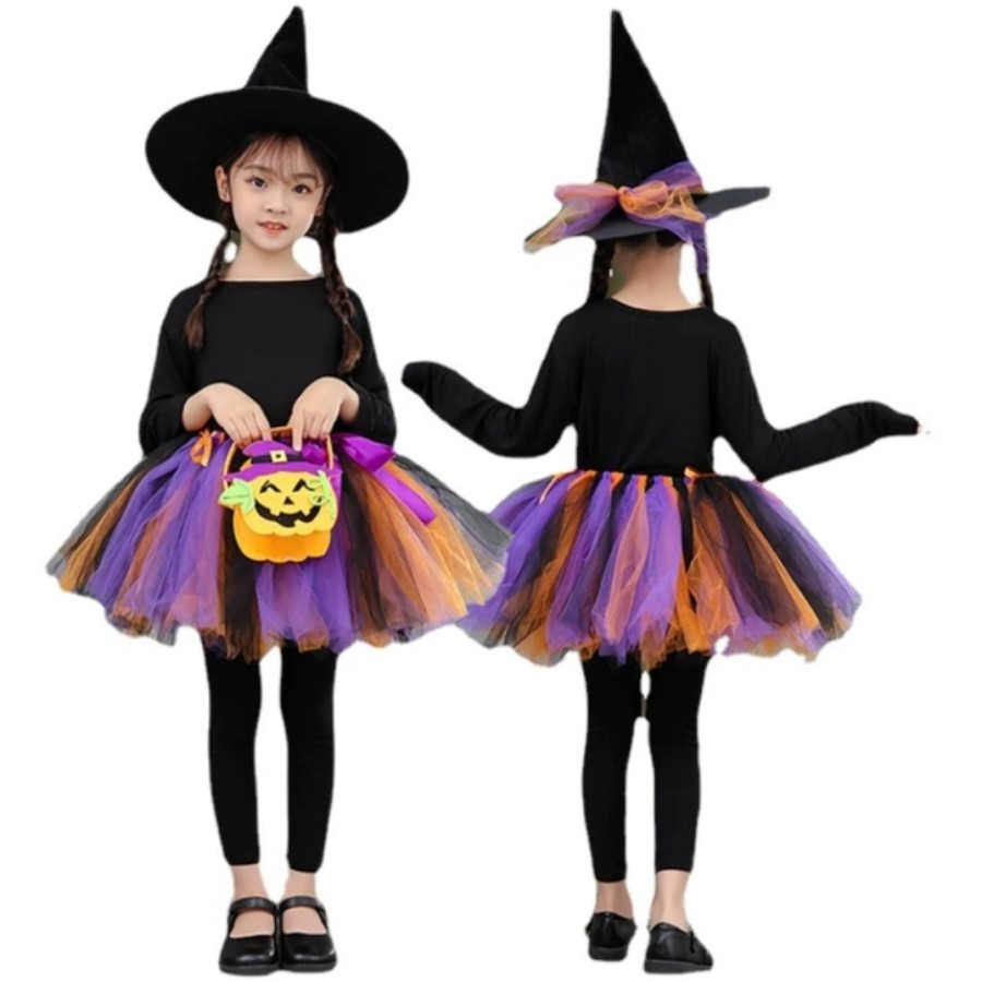 Witch Rainbow Tutu Skirt Rok Tutu Penyihir Kostum Halloween