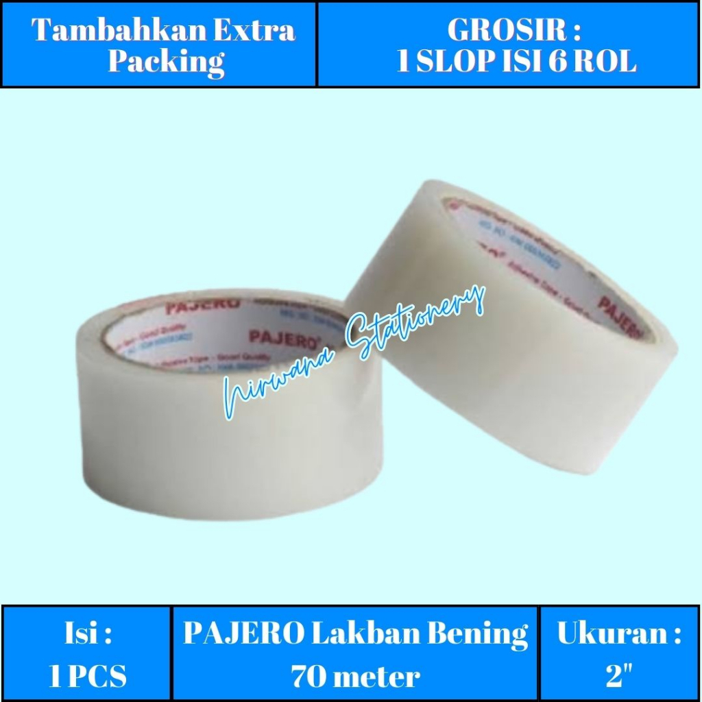 

PAJERO LAKBAN BENING 2 INCH x 72 METER | ISOLASI BENING 2