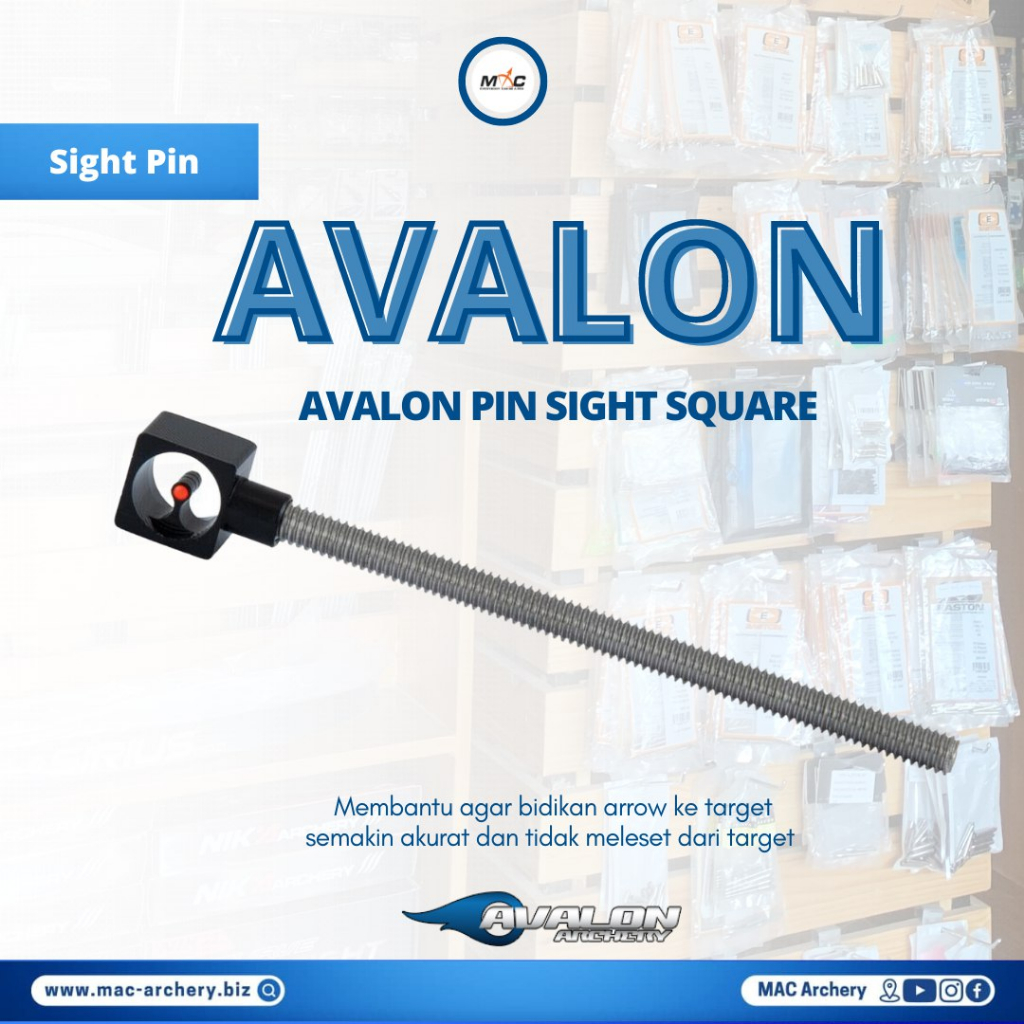 pin sight fisir busur panahan avalon PIN SIGHT SQUARE with red fiber optic ganti pin sight fisir bus