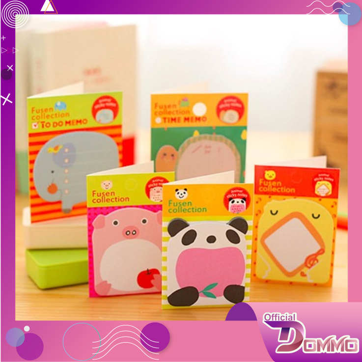 DOMMO - D6119 Sticky Notes Animal S636 / Tempelan Kertas Catatan Memo Note Karakter Animal Lucu Unik / Post It Note / Memo Pad / Kertas Memo