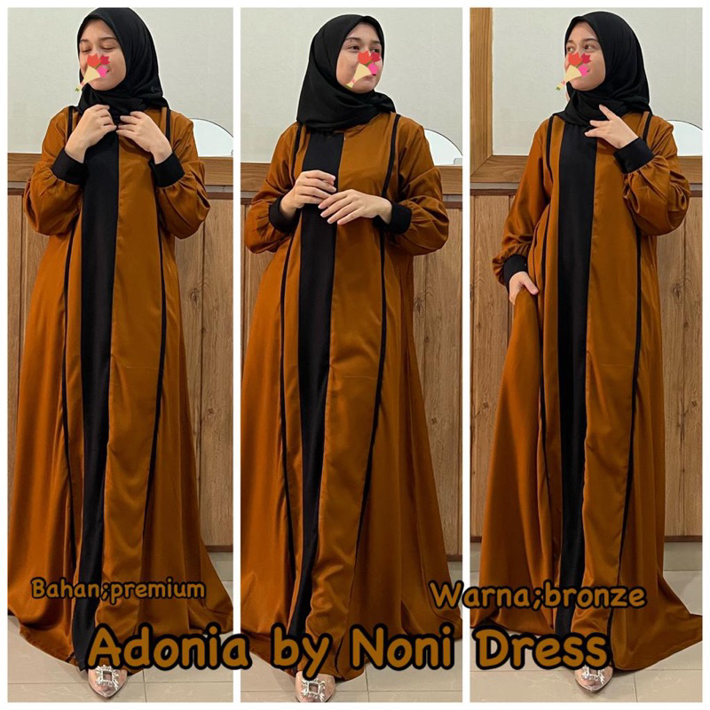 Daster Arab Noni ADONIA Maxi Dress Busui Gamis Rayon Twill Ori