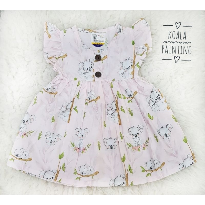 Dress Kancing Depan Bayi Dress Katun Bayi