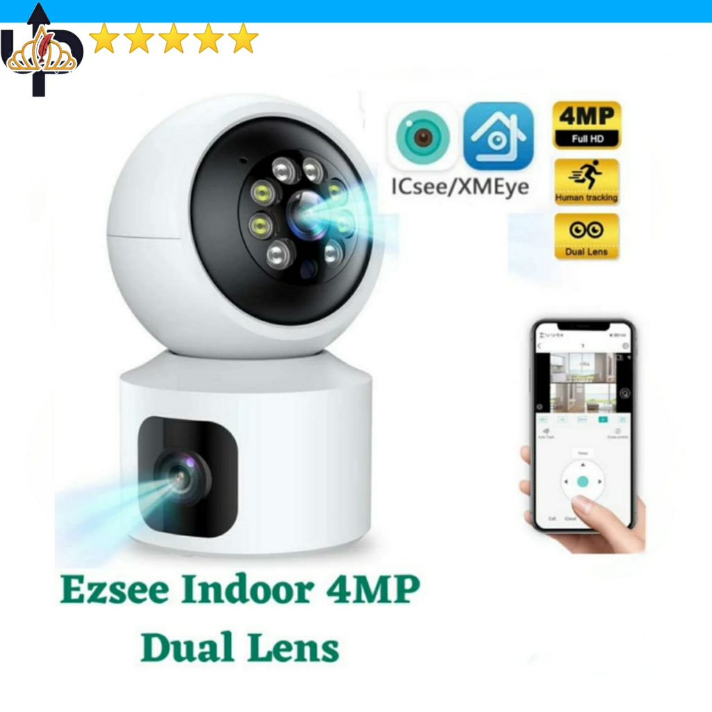 Ezsee Camera CCTV Indoor 4MP Dual Lens Camera 2K