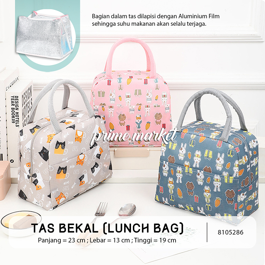 Tas Bekal Makanan / Tempat Bekal Makan / Lunch Bag Cooler Hampers / Tas Kotak Makanan (8105286, 8105