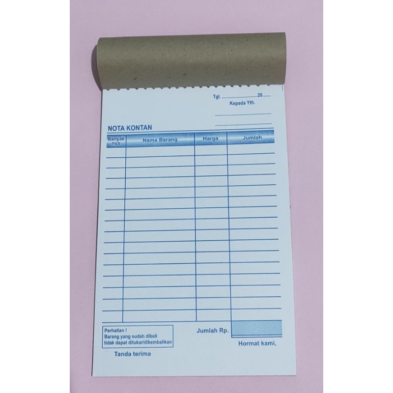 

NOTA KONTAN PASARAN 1/4F