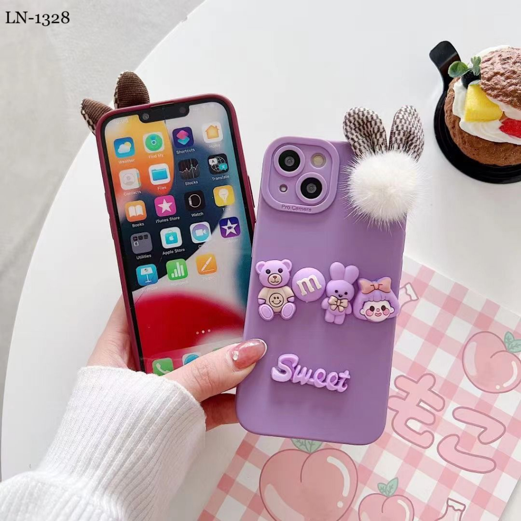 CASE SAMSUNG A04 A04E A14 5G A23 OPPO A15 A17 A3S A54 A57 2022 A7 A9 2022 REALME C33  C55 VIVO Y02 Y15S Y16 Y17 Y20 Y21S XIAOMI NOTE 10 11 12C SOFTCASE HANDPHONE LUCU CASE BONEKA TIMBUL 3D SJ 3D PITA