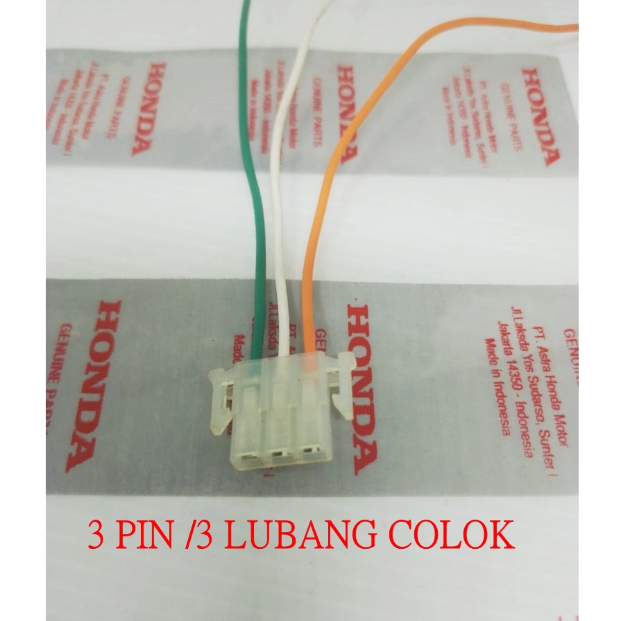 Kabel Dim Lampu Motor K3 3 Kaki Pin dan kaki 4 Konektor Soket Socket Supra 125 Kharisma