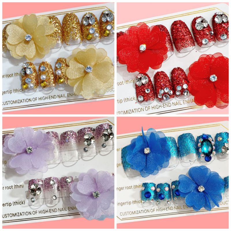 12 PCS KUKU WEDDING 5D FLOWER / NAIL ART FREE LEM