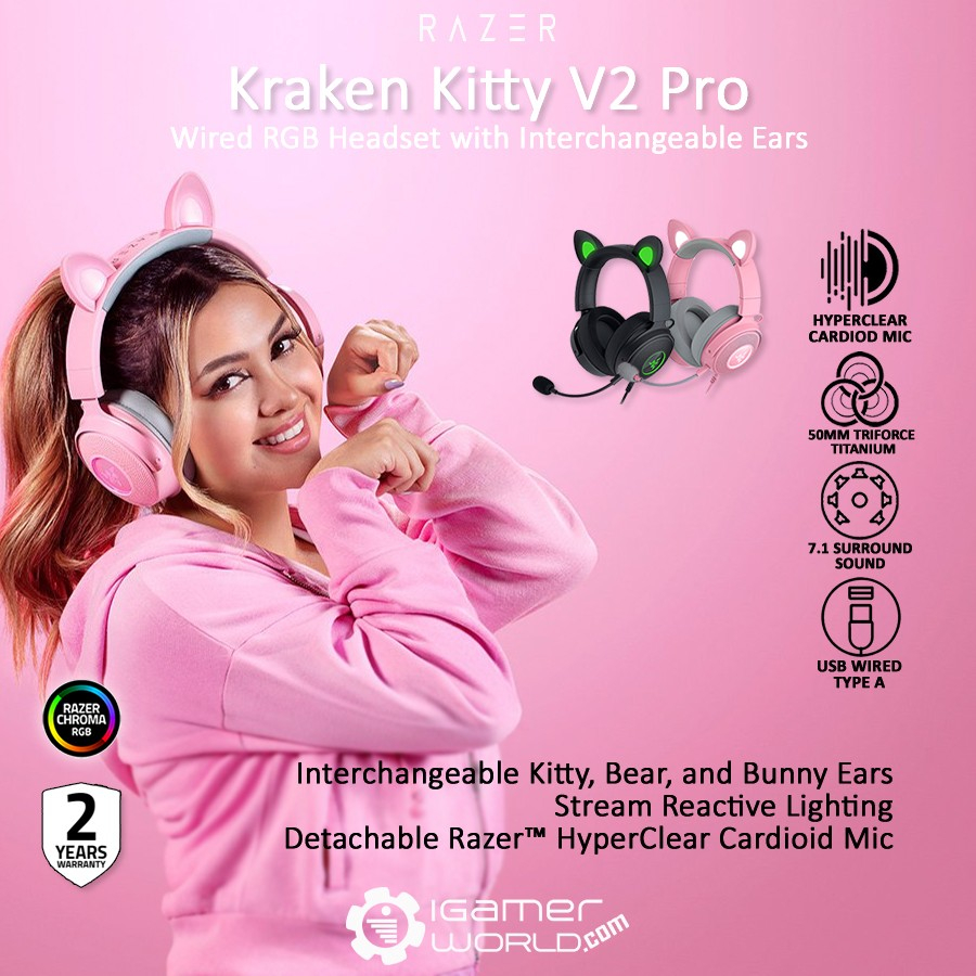 Razer Kraken Kitty V2 Pro Wired RGB Gaming Headset