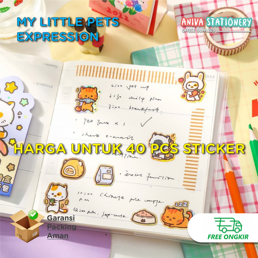 

STIKER SET MOTIF BINATANG LUCU STICKER DECO 2D JOURNALING MY LITTLE PETS