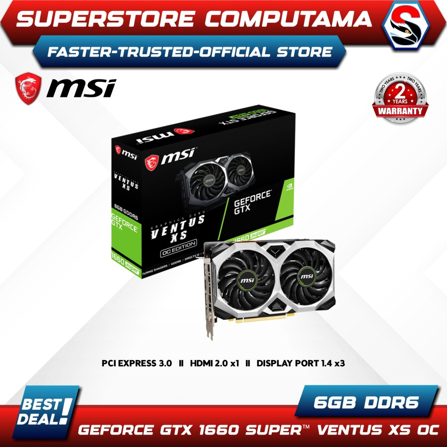 VGA MSI GeForce GTX 1660 SUPER VENTUS XS OC 6GB DDR6